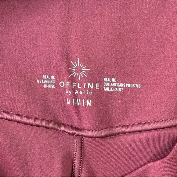 Aerie Real Me High Waisted Crossover Legging in a Burgundy Red Color Size Medium - Picture 6 of 6